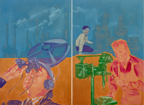 Marcelo Amorim, ‘Untitled 2’ (Maquinal), 2015 - oil on canvas - 120 x 200 cm  (diptych)